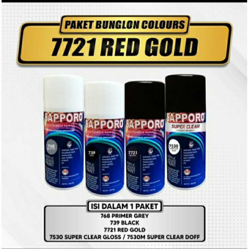 Paket Cat Semprot Sapporo Bunglon Red Gold / Pilok / Pylox