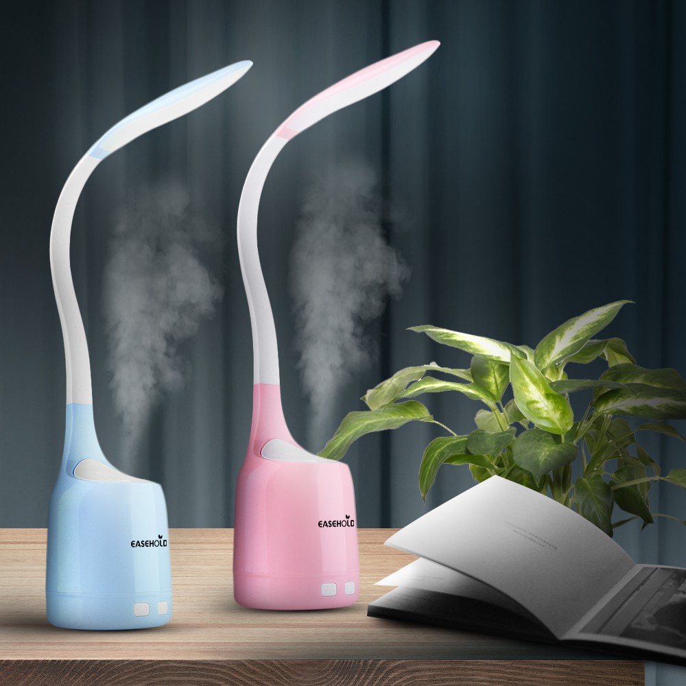 USB Portable Flexible LED Desk Lamp 3-Level Brightness with Humidifier 160ml