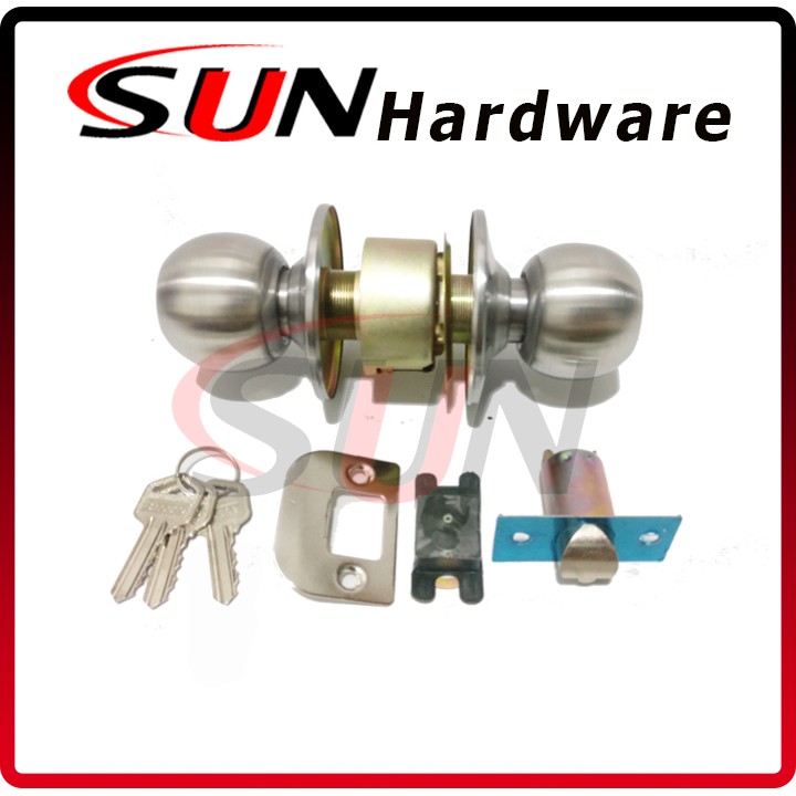 Kunci Handle Set  Pintu Kamar Mandi Bulat Stainless