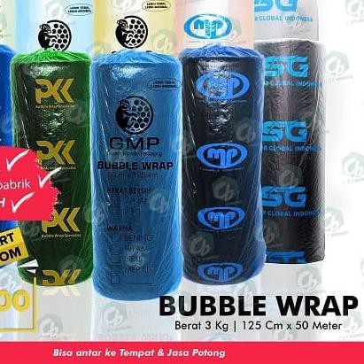 

♖ Bubble buble Wrap Mulia Pack GMP PKK SGI 3,0 kg roll 125 cm x 50 meter - PKK, Bening ♠