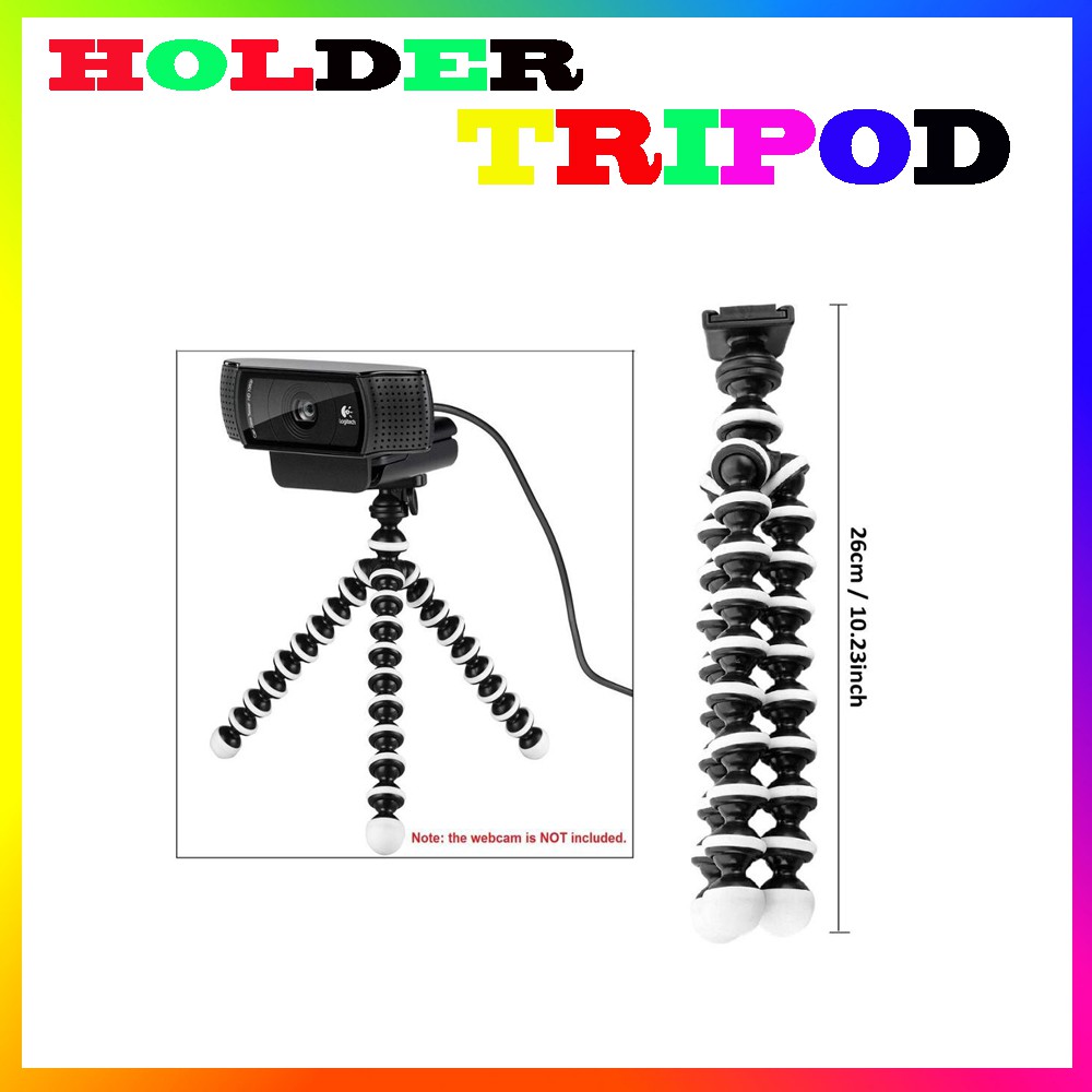 Holder Handphone Tripod Fleksibel Model Gurita / Lazypod Leher / Gekkopod / Broadcasting Stand