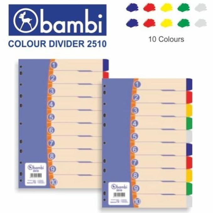 

Open Ds] Bambi Divider / Pembatas Ordner F4 10 Warna 2510
