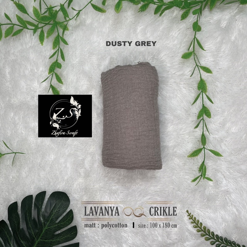 HIJAB Best Seller PASHMINA CRINKLE / CRINCLE - PASHMINA CUTTON CRINKLE / NEGRO / KUSUT-Dusty Grey