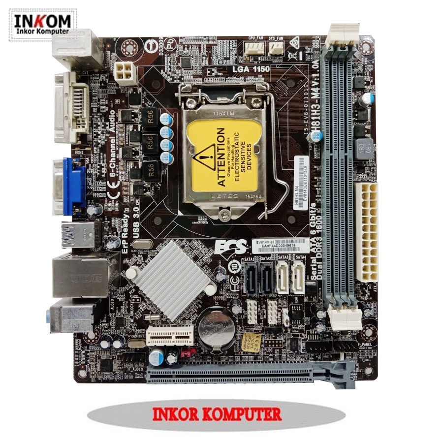 Motherboard Mobo LGA 1150 H81 Ecs + PROCESSOR INTEL CORE