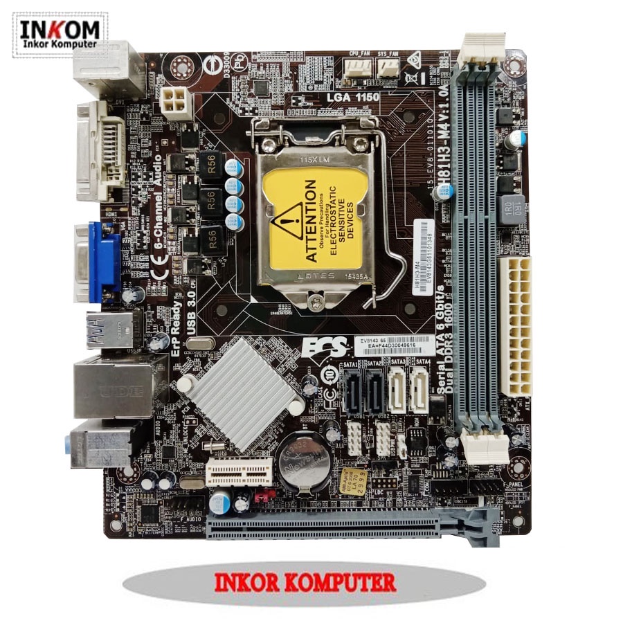 Motherboard Mobo LGA 1150 H81 Ecs + PROCESSOR INTEL CORE