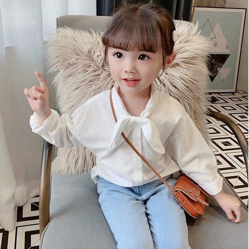 (1-5 Tahun) Blouse La Luna - Blus Anak Perempuan Kemeja Atasan Kualitas Import Gaya Korea Baju Putih Balita Lengan Panjang ZR Vedia