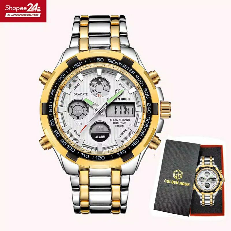 GOLDEN HOUR 108 Jam Tangan Pria 30M Anti Air Dengan Fungsi Jam Alarm