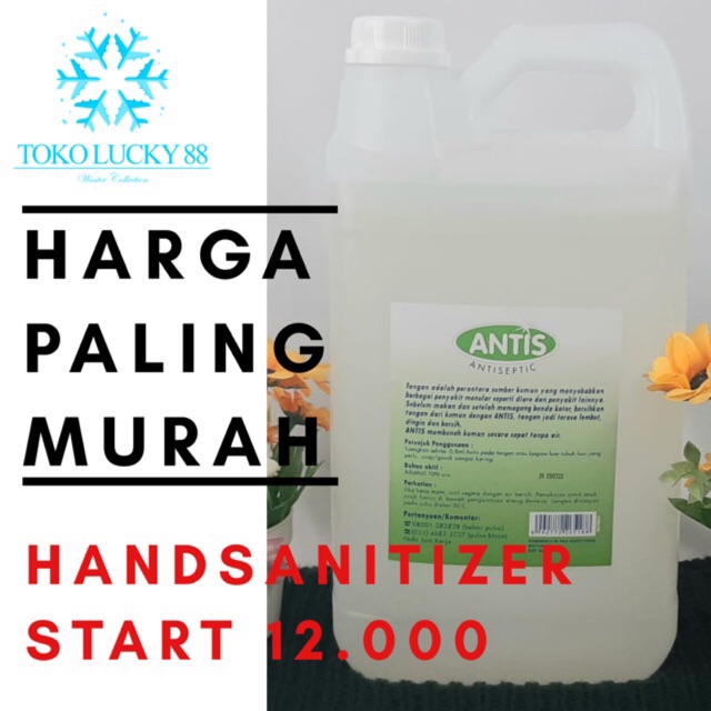 Handsanitizer Antis ukuran 5 liter dirigen sabun cuci tangan tanpa air