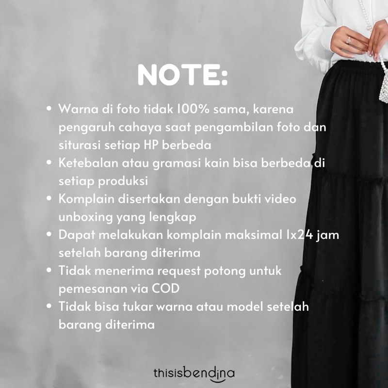 THISISBENDINA Rok Panjang Motif Kotak Korea NAYA Skirt All Size