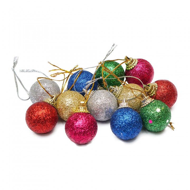 

Hiasan Bola Natal Warna Glitter 3cm isi 12 / Dekorasi Natal