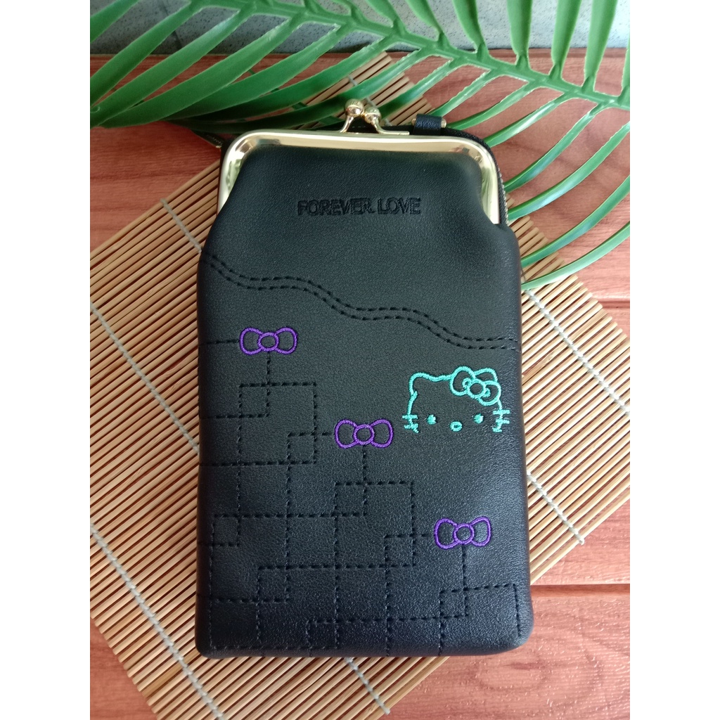 Tas Selempang Sling Bag Forever Love Ribbon Resleting Behel Bahan Kulit Sintesis #6429