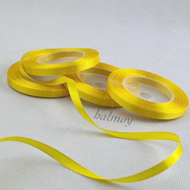 

PITA SATIN KAIN 1/4 INCI 6 MM WARNA LEMON #132