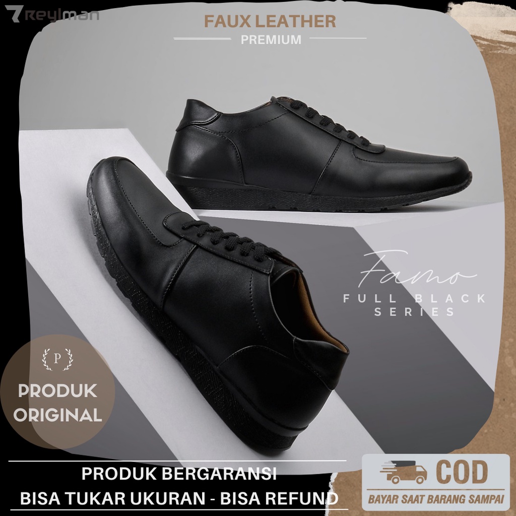 Sepatu Sneakers Pria | Sepatu Casual Pria | REYLMAN FAMO Full Black Series