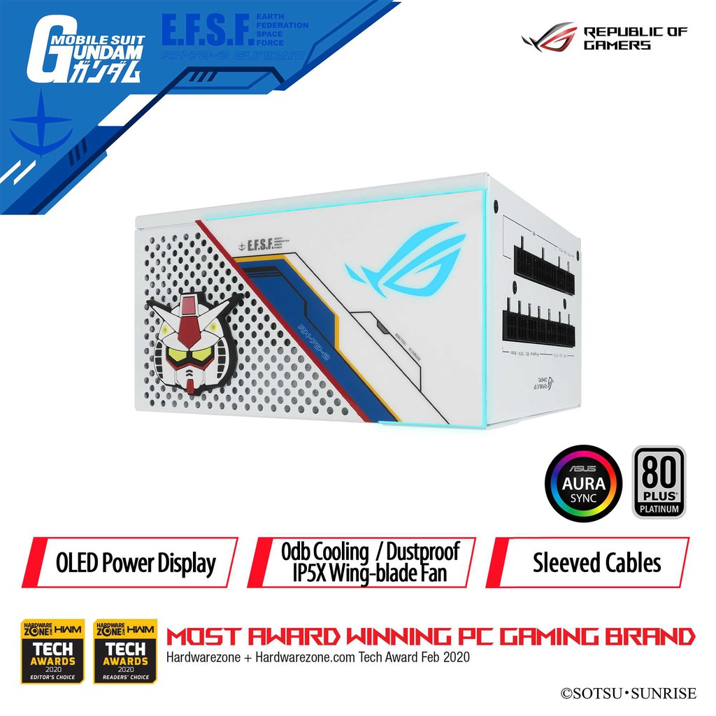 ASUS ROG STRIX 850G GUNDAM WHITE 80+GOLD FULL MODULAR PSU POWER SUPPLY