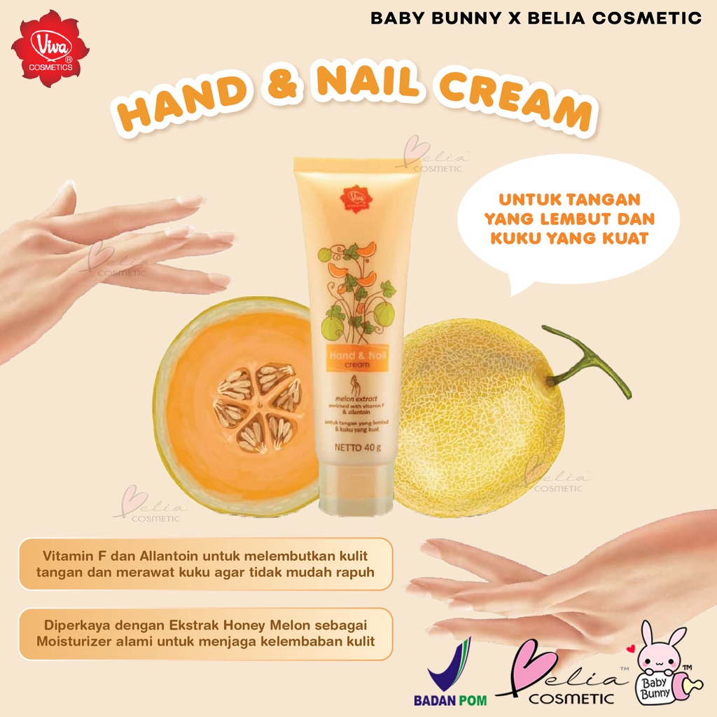 ❤ BELIA ❤ Viva Hand &amp; Nail Cream 40g Halal