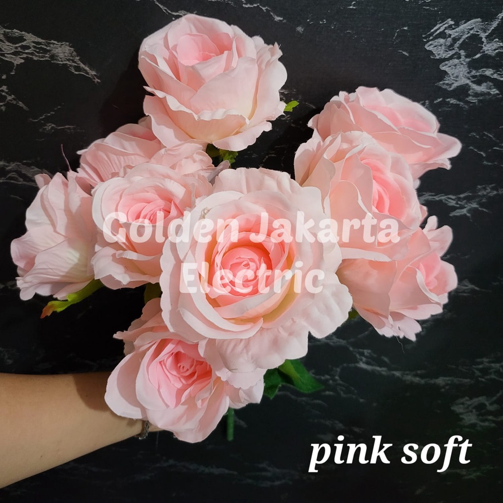 Bunga Mawar Premium 9 Cabang Jumbo Artificial Flower