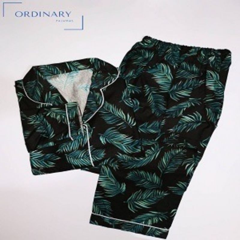 SET PIYAMA WANITA CANTIK~ PIYAMA COCO DAUN BAHAN HALUS DAN LEMBUT~DENGAN MOTIF KEKINIAN