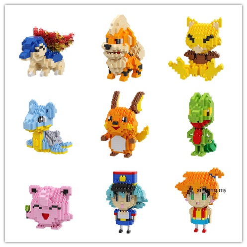 300-400pcs Mainan Balok Bangunan Mini Seri Pokemon 30 Tipe 7064-8083