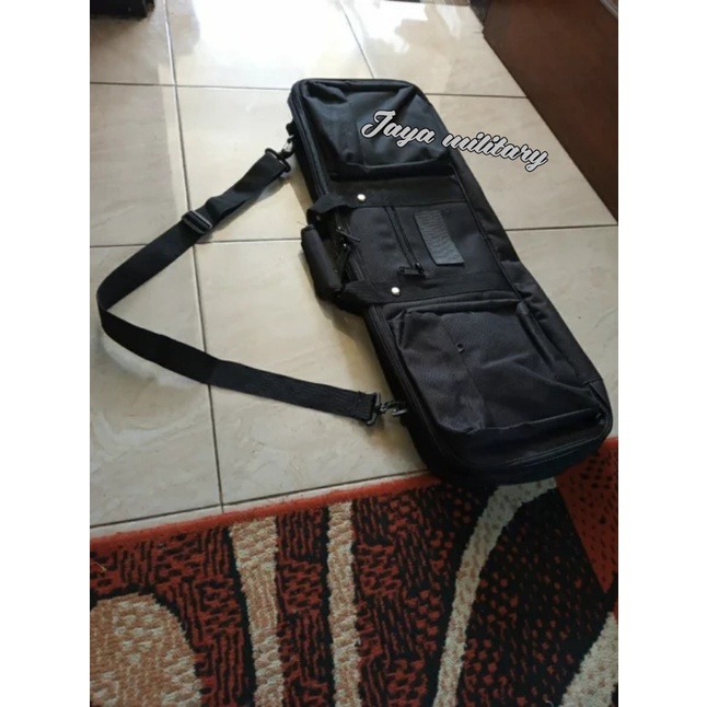 Gunbag Panjang 80 cm Isi 2 Unit - Tas Airsoft - Tas Senjata Brimob Polri -Tas Senapan Laras Panjang -Backpack Senjata - Gunbag Hitam