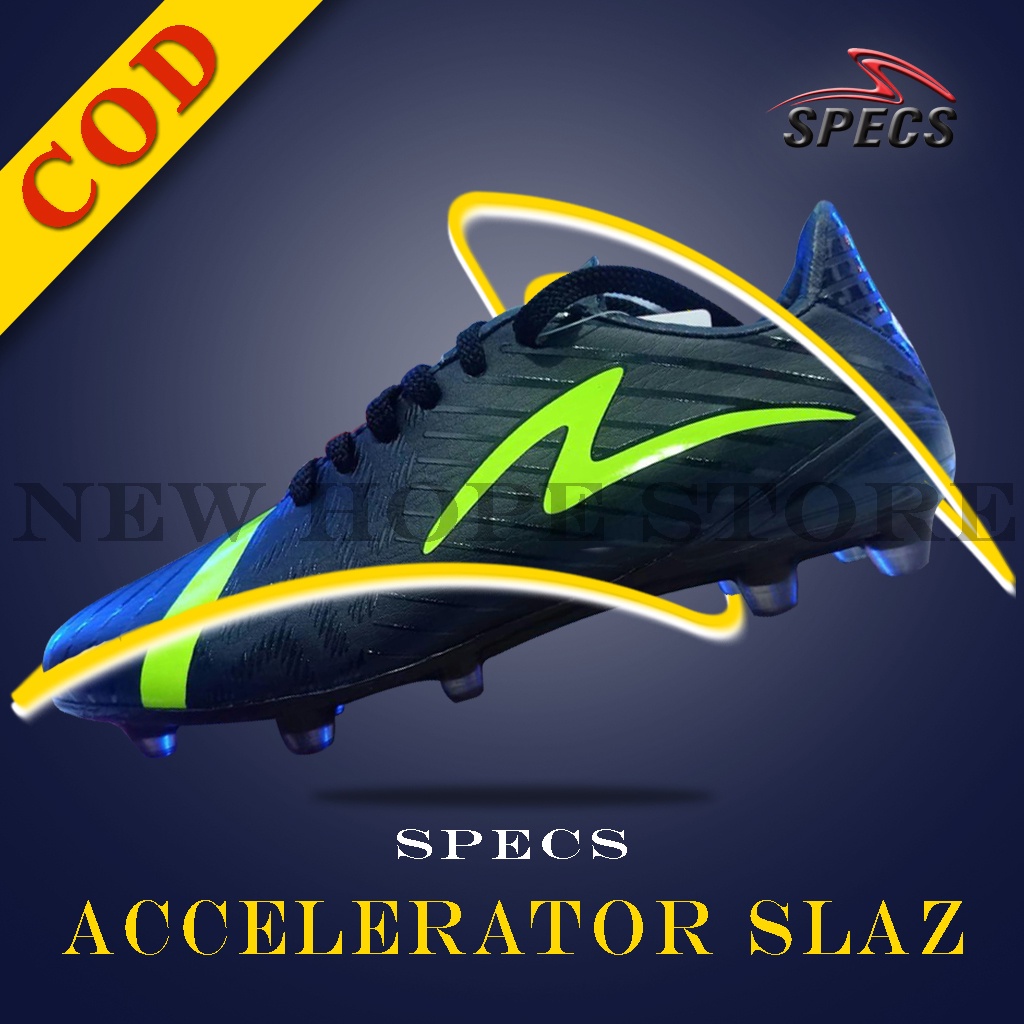 Sepatu Sepak Bola Specs Accelerator Slaz Hitam Hijau Grade Original 100% Sepatu Sepak Bola Murah