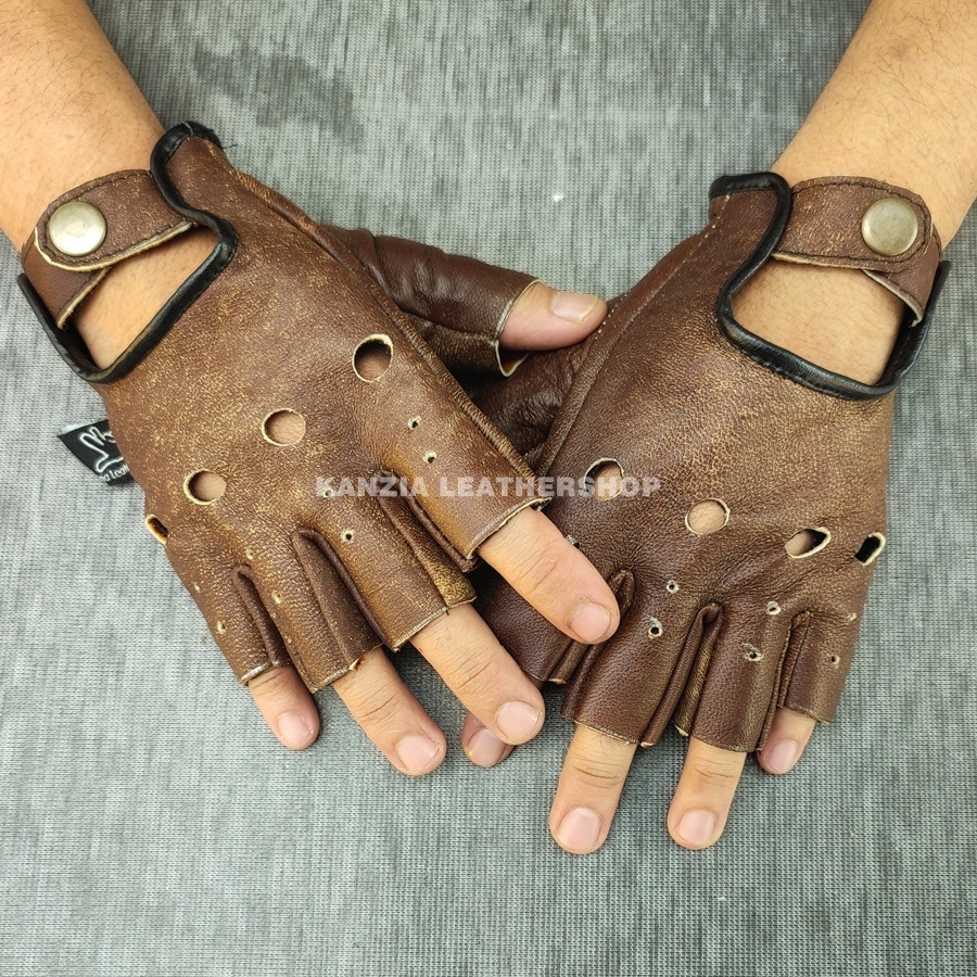 Sarung Tangan Kulit Motor Penbol Wash Leather Gloves Natural