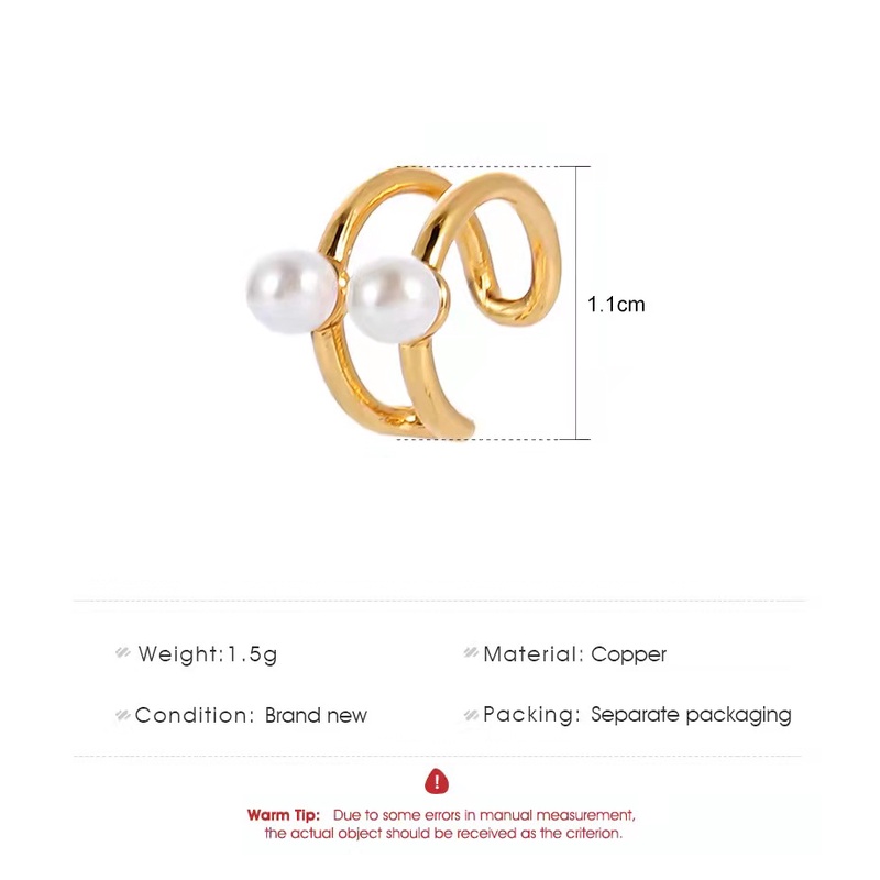 Anting Klip Tunggal Wanita Simple Aksen Mutiara Korean Style Aksesoris Fashion Import