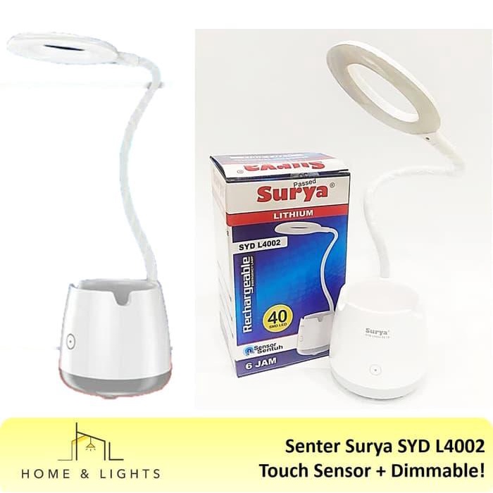 Surya Lampu Belajar Emergency SYD-L4002 Flexible Sensor Sentuh -  Light LED Super Terang