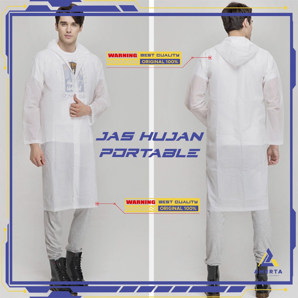 Jas Hujan Portable Raincoat Poncho with Hood