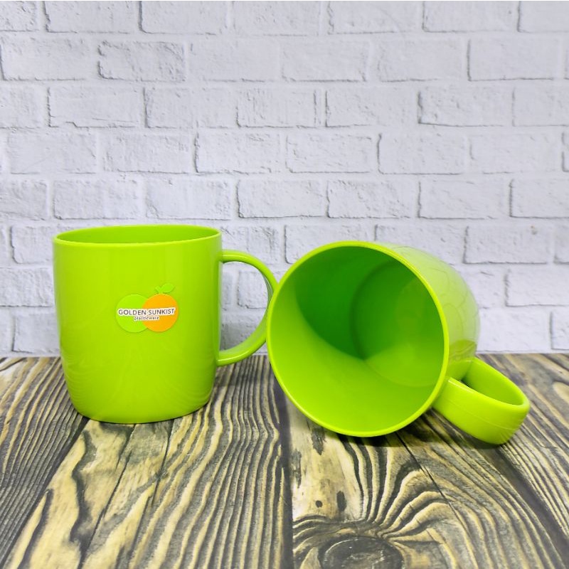 GELAS PLASTIK / GLASS / MUG HIJAU MOK7015H GOLDEN SUNKIST 006380