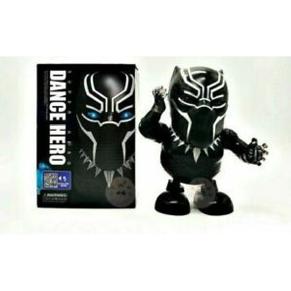 M153F Mainan Robot Black Panther - Dance Hero With Music Joget Dancing