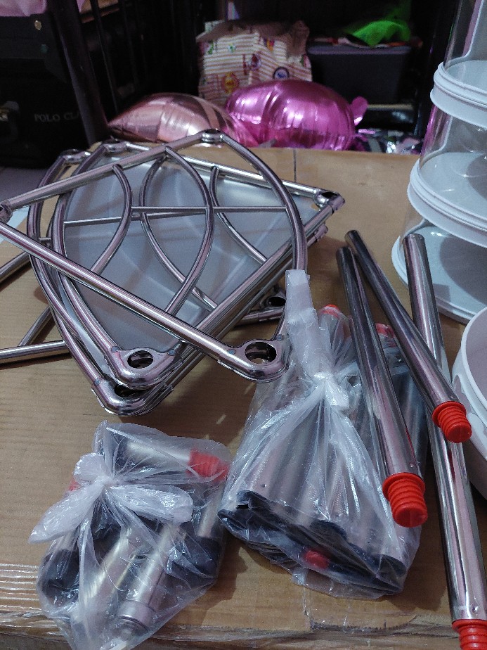 Es Rak Segitiga Rak Peralatan Rumah Rak Serbaguna 6 Susun Rak Dapur Stainless Rak Panci Tingkat Besi