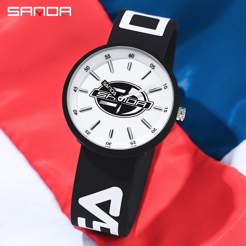 SANDA 3211 Jam Tangan Pria Wanita Analog Tali Rubber Anti Air WATCHKITE WKOS
