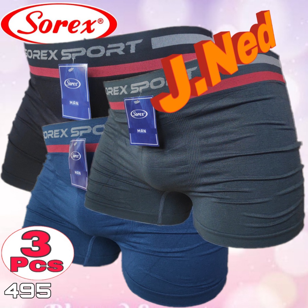 J495T | (ISI 3 PCS) CELANA DALAM BOXER PRIA SOREX PREMIUM SIZE M - XXL