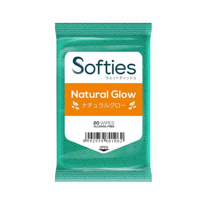SOFTIES WET ANTISEPTIK ANTIBAKTERI KUMAN WIPES NATURAL GLOW TISSUE BASAH TISSU BASAH