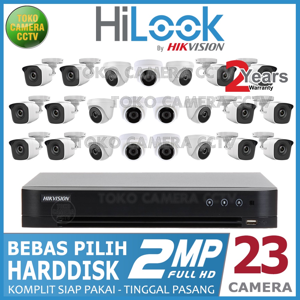 PAKET CCTV HILOOK 2MP 32 CHANNEL 23 KAMERA