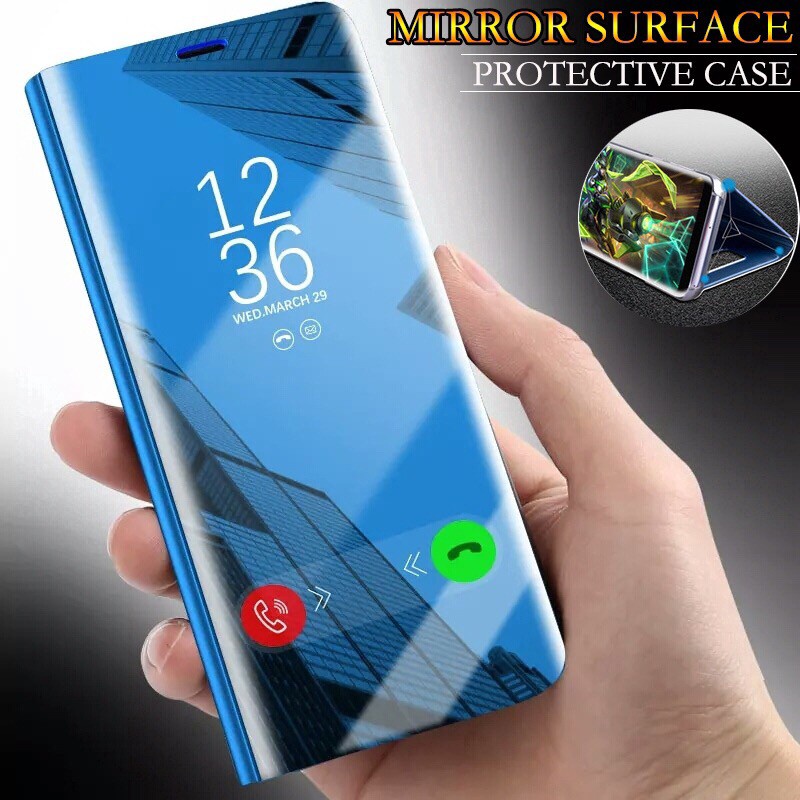 Flip Cover Mirror Case SAMSUNG A10S A02S A03S A10 A20 A30 Smart View Clear Full Protection