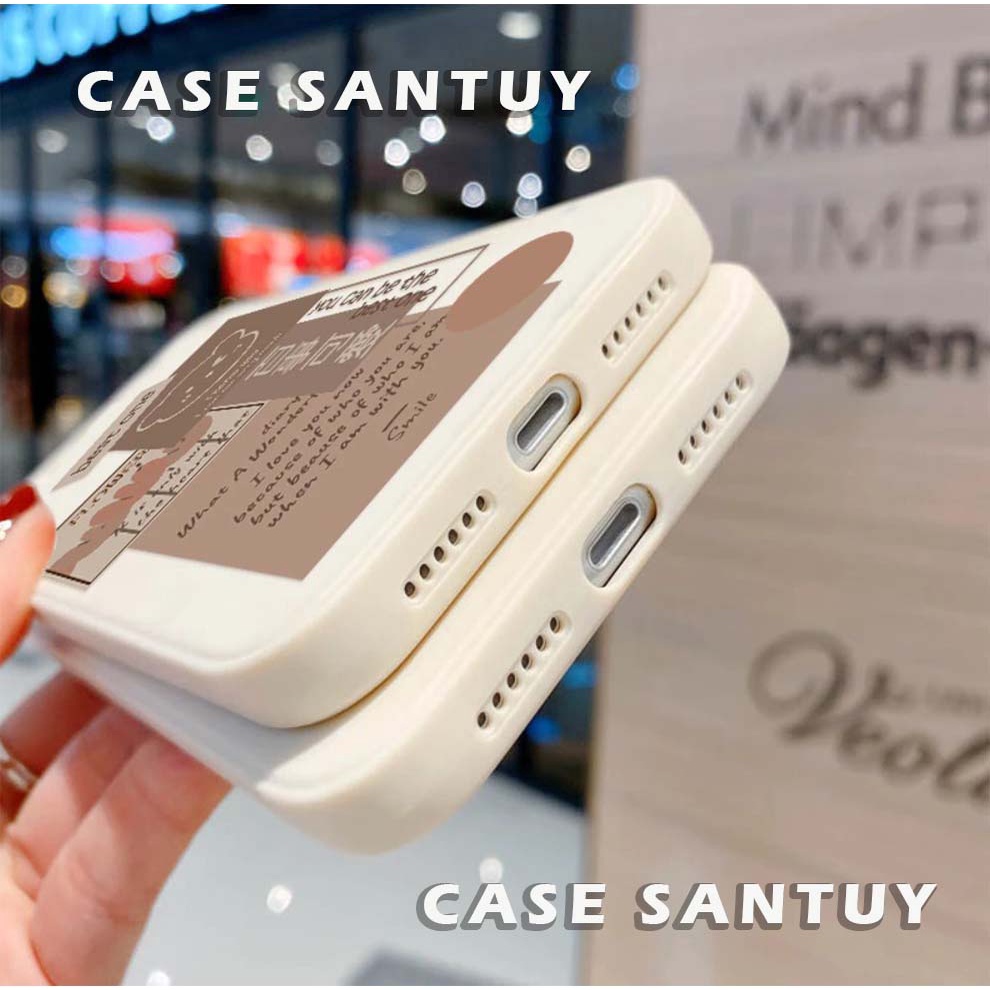 Case REALME C11 C15 C12 C17 C20 C21 C21Y C25 C25S C30 C30S C31 C33 C35 5 5 Pro 6 6i 6s 6 Pro 7i 8 8i 8 9 9i 10 4G Pro C1 C2 C3 2 Pro Soft Case Bear Lucu Square Edge Phone Case Cover Casing