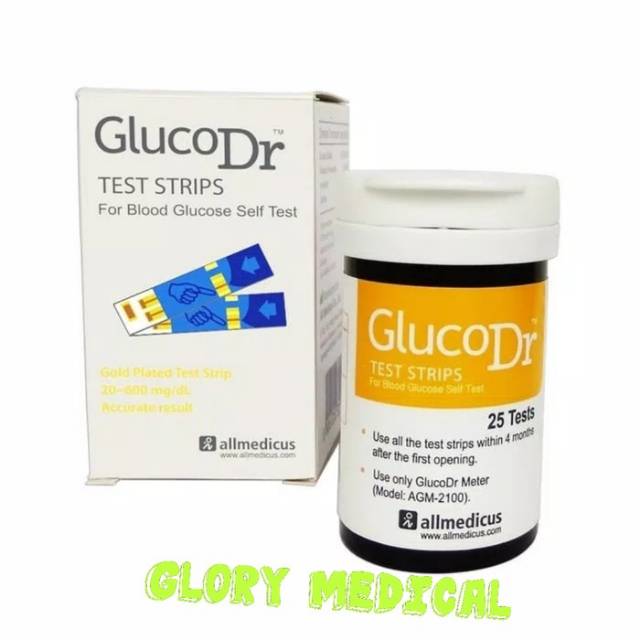 Strip gula darah Gluco Dr Test Strip/ Gluco Dr strip Isi 25 Bionsensor