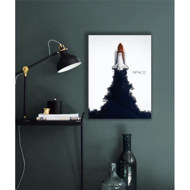 Dekosistem SP6 - 30x40 Hiasan Dinding kayu Pajangan rumah kamar anak motif pesawat luar angkasa kere