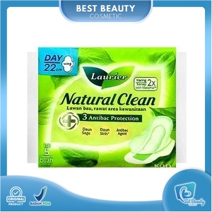 ★ BB ★ Laurier Natural Clean Day Long Wing / Pantyliner - Day 25cm 16s Long Wing - Day 22cm 5s 20s - Pantyliner 40s - Pembalut Wanita