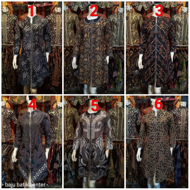 Tunik Batik Tradisional Butik Resleting Size Jumbo Dan Standar M-XXXL Modis Mewah