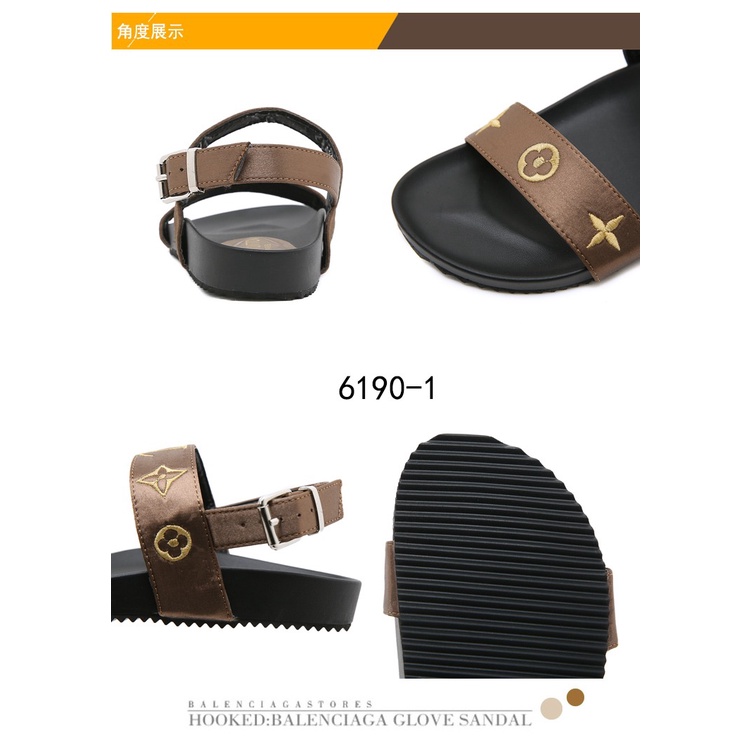 Flat Sandals Ankle Strap #6190-1