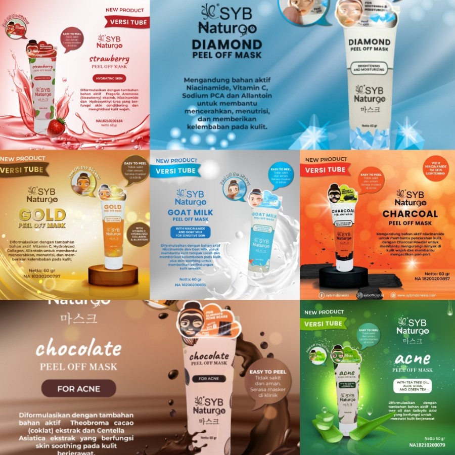 [TUBE] SYB NATURGO MASKER PEEL OFF MASK - MASKER KELUPAS SYB TUBE - 60gr