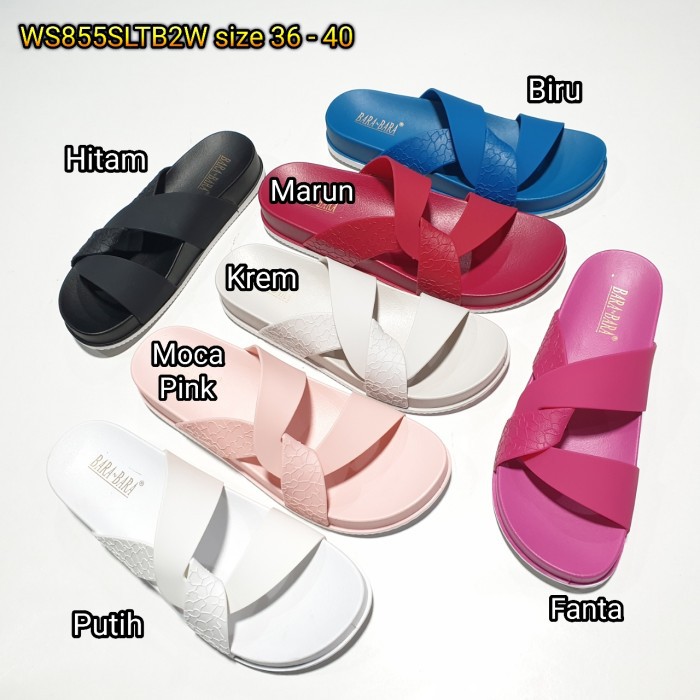 jelly sandal barabara slop sendal karet barabara import WS855SLTB2W