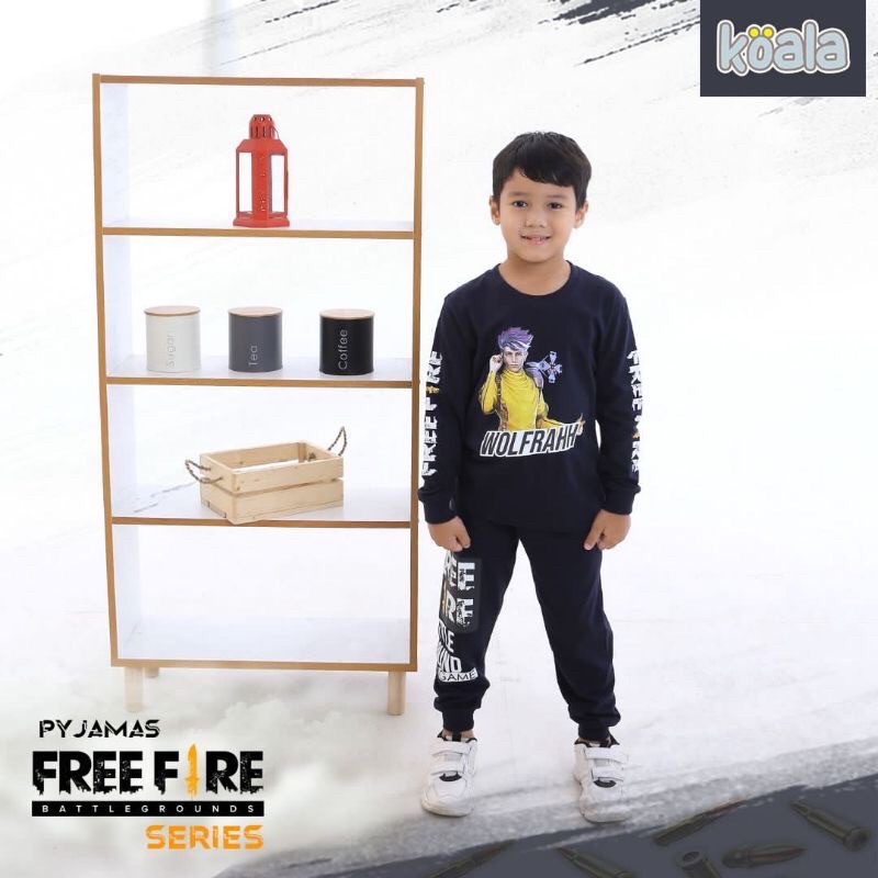 SETELAN FREE FIRE BY KOALA / SETELAN ANAK LAKI-LAKI JUNIOR USIA 6-14 tahun FREE FIRE HOOLAHOP