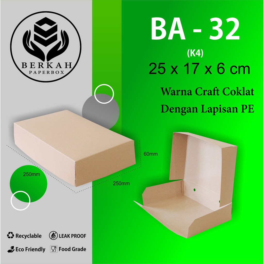 Dus Kue Dus 25x17x6 Bahan 325 Gsm (B32K4-25X17X6 Cm)