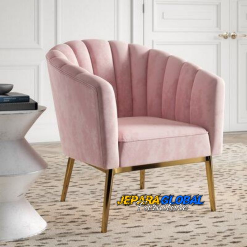 kursi sofa single chair stainless steel pink (kursi tamu,kursi teras,kursi duco,sofa tamu,sofa jati)