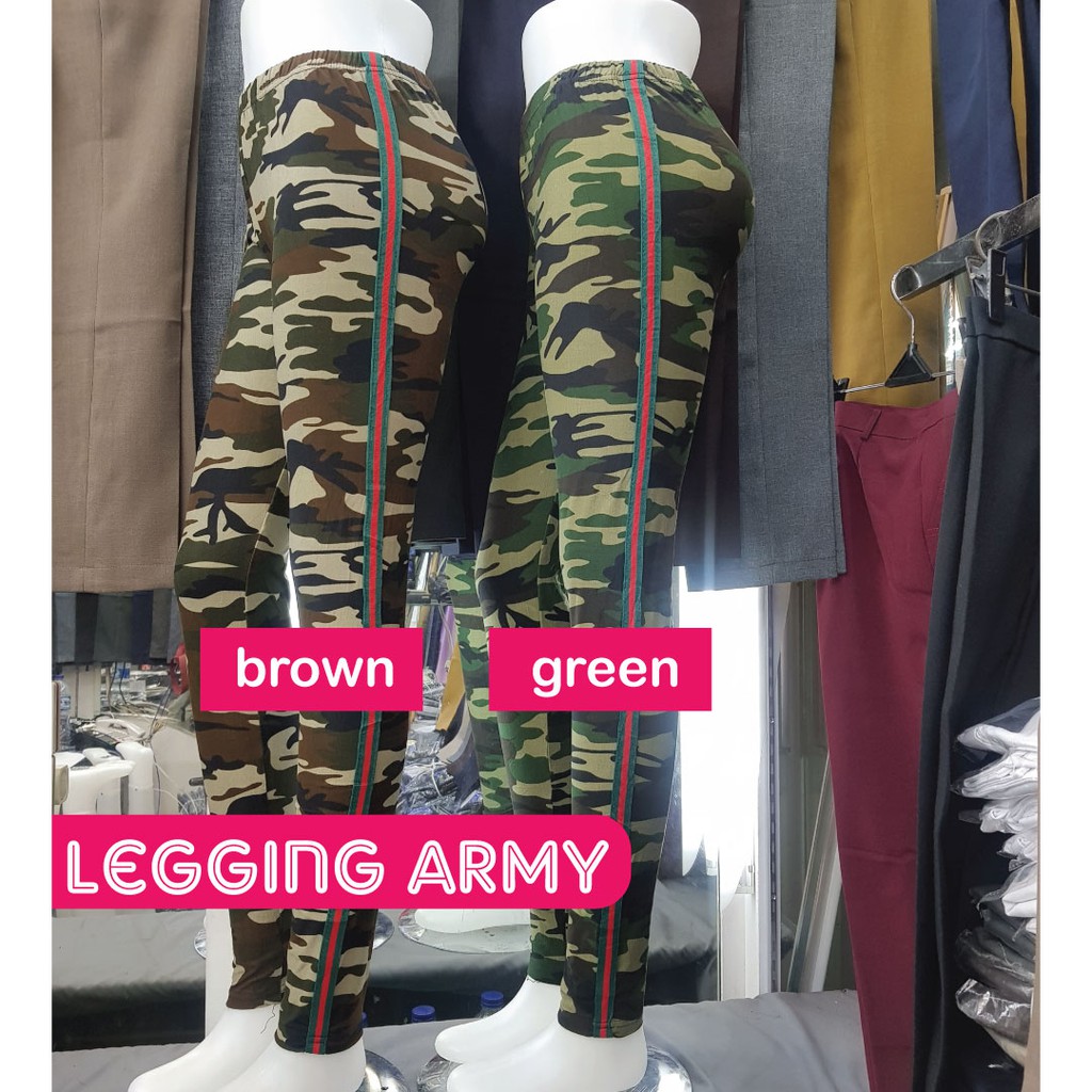 legging Army Wanita Jumbo / Leging Army Wanita / Legging Lis Army Wanita Jumbo / Agape