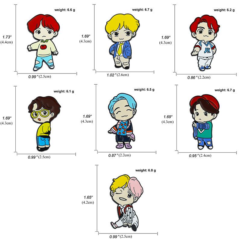 Bros Pin Desain Kartun BTS Untuk Aksesoris Tas Ransel