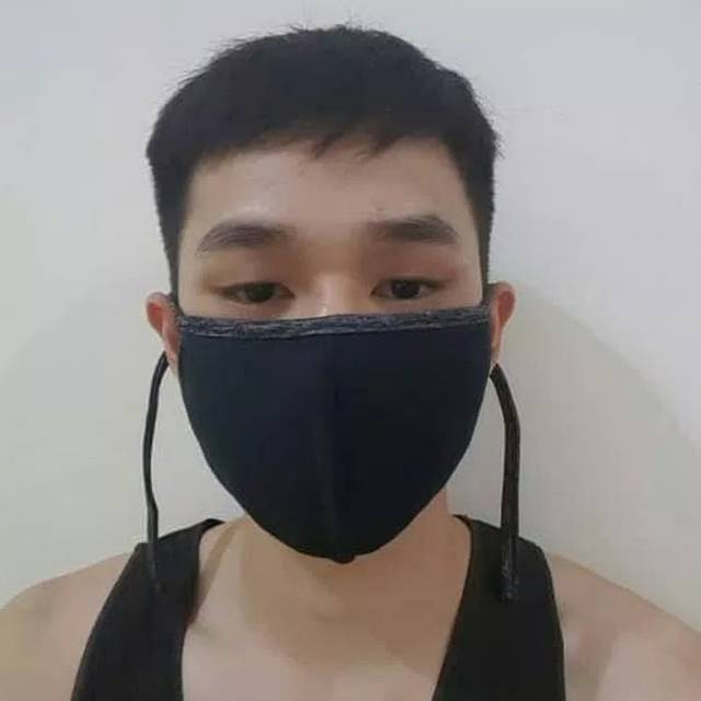 Masker hitam dan motif bahan kain lokal idol OPPA masker bahan bisa di cuci harga ekonomis